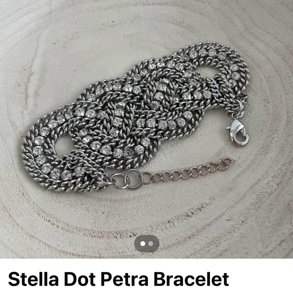 Stella & Dot Silver Spiral Beaded Bracelet